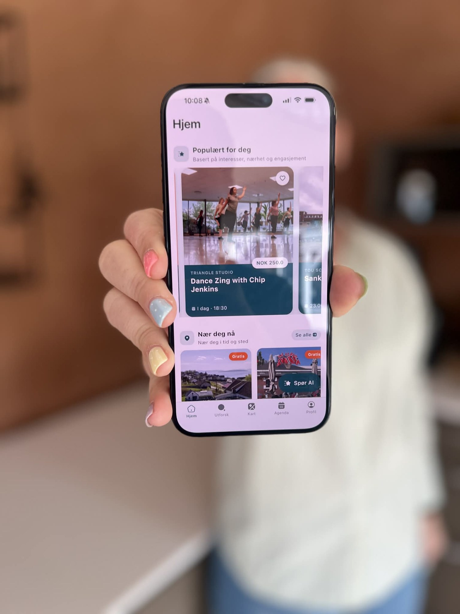 Blizbi-appen vist frem på en mobiltelefon