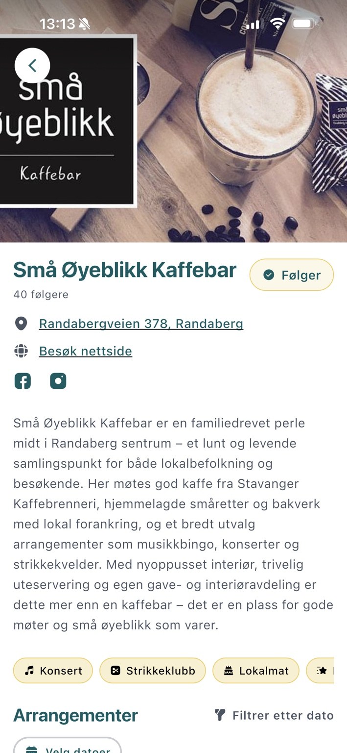 Små Øyeblikk Kaffebars tilbyderprofil i Blizbi